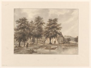 Vista de uma quinta junto à água de Henricus Franciscus Wiertz (signed by artist)