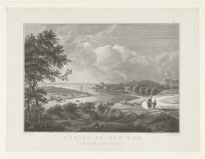 Vista do Reno abaixo de Arnhem
Vista do Reno (título sobre o objecto)
Cenas dos arredores de Arnhem (título da série) de Henricus Wilhelmus Couwenberg