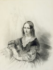 Retrato de Suzanne Herckenrath, 1843 (giz, estompe, lápis e aquarela)