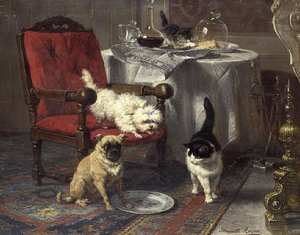 Um Pouco de Queijo (óleo sobre tela) de Henriëtte Ronner Knip