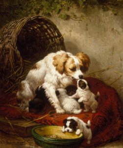A familia feliz de Henriëtte Ronner Knip