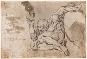 Prometheus (nu masculino com 5 pontos dados) de Henry (1741 1825) Fuseli