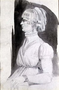 Estudo de uma mulher (lápis, caneta e lavagem) de Johann Heinrich Füssli