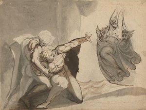 A visão de Orestes (caneta e tinta com grafite e lavagem sobre papel) de Henry (1741 1825) Fuseli