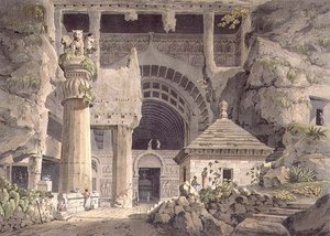 Escavações Antigas em Carli, placa XIV, gravada por Daniel Havell (1785-1826) 1809 (gravura)