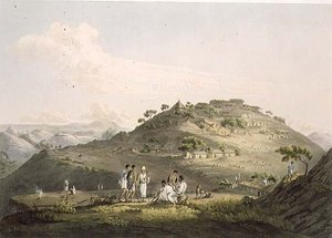 A Cidade de Dixan na Abissínia, gravada por Daniel Havell (1785-1826) 1809 (aquatint)