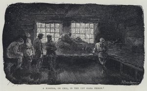 Uma Kamera, ou Célula, na Prisão Ust Kara (litho) de Henry (after) Sandham