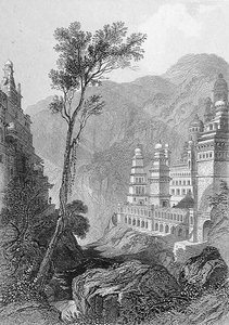 Jain Temples, Muktagerri, gravado por Finden, de 