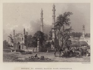 Mesquita de Abdool Raheim Kahn, Burhanpur (cor litho)