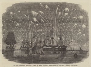 A Comemoração da Paz em Plymouth, Foguetes e Iluminação Geral da Frota no Som de Henry A. Luscombe