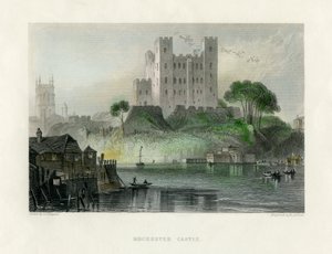 Rochester Castle, Kent, meados do século XIX.