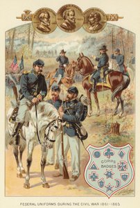 Federal Uniformes durante a Guerra Civil 1861-1865 (cor litho)