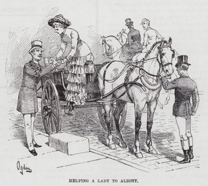 Ajudar uma Senhora a Alimitar (gravura) de Henry Alexander (after) Ogden