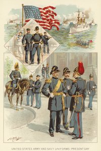 United States Army and Navy Uniforms, Present Day (cor litho) de Henry Alexander (after) Ogden