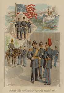 Uniformes do Exército e da Marinha dos Estados Unidos - hoje em dia (chromolitho)