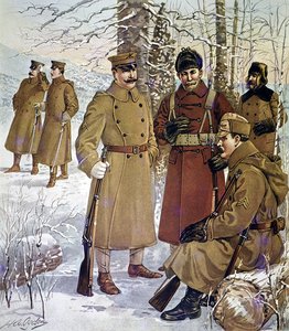 Uniformes de Inverno do Exército Americano de 1901-07 (cor litho)