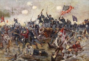 A Batalha de Spotsylvania, 8-21 de maio de 1864 (litografia a cores) de Henry Alexander Ogden