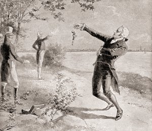 O duelo de Burr -Hamilton em 11 de julho de 1804, de The History of Our Country, publicado em 1905