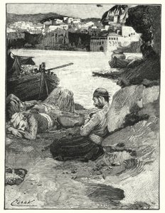 Uma sesta de meio-dia em Jaffa (litho)