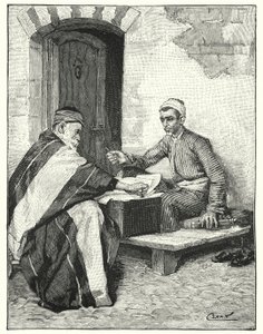 Um escritor oriental selando uma carta (litho) de Henry Andrew Harper