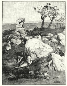 Um marco antigo no Líbano (litho) de Henry Andrew Harper