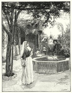 Pátio de uma casa em Damasco (Litho) de Henry Andrew Harper