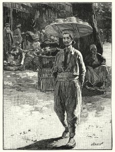 Padeiro oriental com cesto na cabeça (litho) de Henry Andrew Harper