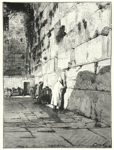 Lamento-Place dos Judeus, Jerusalém (litho) de Henry Andrew Harper