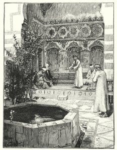 Recebendo convidados em um levan, Damasco (litho) de Henry Andrew Harper