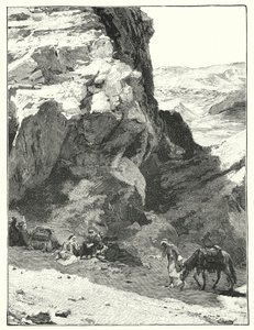 Sombra de uma grande rocha, perto de Sabo de Guerra (litho) de Henry Andrew Harper