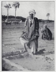 Regar com o pé em Gizeh, Egipto (litho) de Henry Andrew Harper