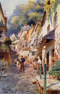 High Street, Clovelly (litografia a cores)