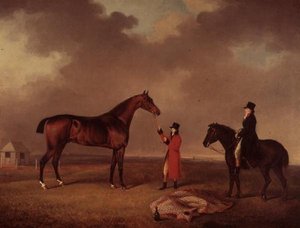 Bay Horse com noivo em Newmarket Heath de Henry Bernard Chalon