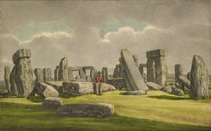 Stonehenge da WSW, mostrando ruínas com soldado, 1824-1839 de Henry Browne