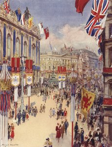 Piccadilly Circus, Londres (lito colorido)