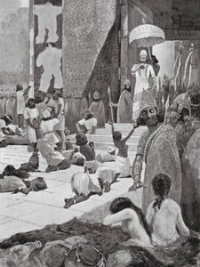 Ashur-nasir-pal e os seus prisioneiros de guerra (litografia) de Henry Charles Seppings Wright