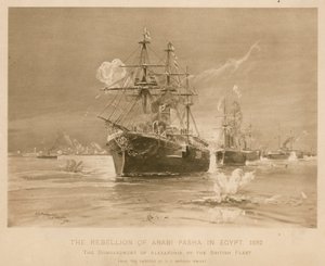 Bombardeamento de Alexandria pela frota britânica durante a rebelião de Ali Pasha, Egipto de Henry Charles Seppings Wright