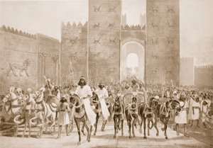Entrada de Ciro na Babilônia, ilustração da "História das Nações de Hutchinson" de Henry Charles Seppings Wright