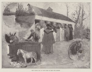 Dia de Ano Novo na Casa do Descanso para Cavalos de Henry Charles Seppings Wright