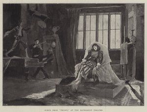 Cena de Trilby, no Teatro Haymarket de Henry Charles Seppings Wright