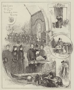 Esboços na abertura do salão de Victoria, Ealing de Henry Charles Seppings Wright
