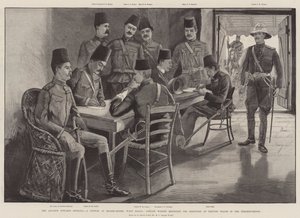 O avanço em direção a Dongola, um conselho na sede, Wady Halfa, capitão Watson relatando a descoberta de pistas de dervixes na vizinhança de Henry Charles Seppings Wright