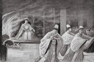 O imperador queima-se no seu palácio (litografia) de Henry Charles Seppings Wright