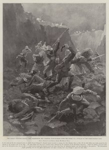 A ascensão da fronteira indiana, os homens de Dorsetshire lutando lado a lado com o inimigo em um nulá na passagem de Tseri-Kandao de Henry Charles Seppings Wright