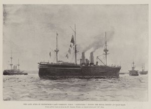 O Último Comando do falecido Duque de Edimburgo, HMS Alexandra pilotando o Royal Ensign em Half-Mast de Henry Charles Seppings Wright