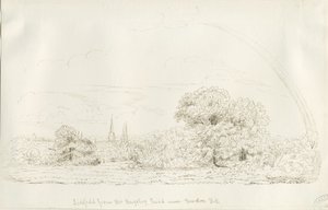 Lichfield - North View (distante): desenho a caneta, nd [1788-1855] (desenho)