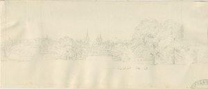 Lichfield - Vista Norte (distante): desenho a lápis, nd [1788-1855] (desenho)