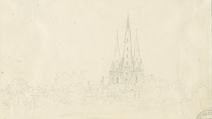 Catedral de Lichfield - Vista leste: desenho a lápis, sd [ Séc. 19]
