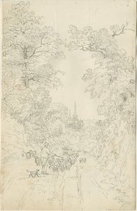 Catedral de Lichfield - vista para o sudeste de Henry Curzon Allport
