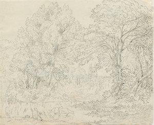 Tamworth - Vista Rural: desenho a caneta e tinta, nd [1788-1855]